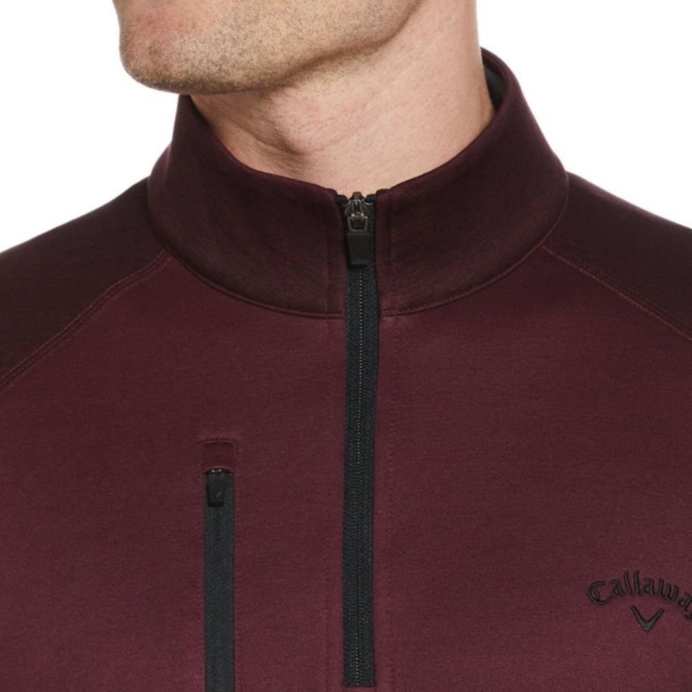 Callaway - Men's Quarter golf Zip Fleece Pullover. Size Large. Red Burgundy NWOT - Picture 2 of 14
